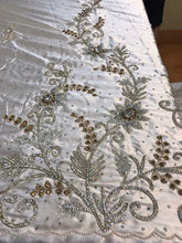 Load image into Gallery viewer, Super Sparkle Silver Rhinestone Full Length Bridal Applique on satin fabric - AP044