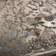 Load image into Gallery viewer, Exquisite nude coloured Crystal stone Work Applique Design - AP046