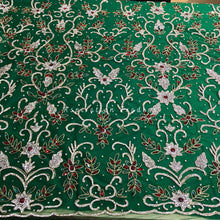 Load image into Gallery viewer, Emerald Green Crystal stone beaded Applique Design - AP047