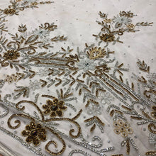 Load image into Gallery viewer, White with Gold Designer Crystal Stone Applique - AP049