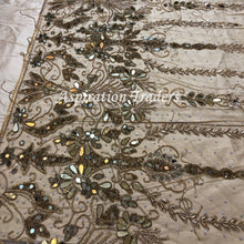 Load image into Gallery viewer, Eye Catching Acrylic Mirror with Heavy Gold Work Applique Designer Set AP073