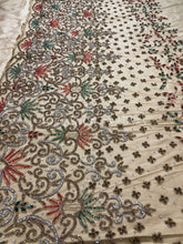 Load image into Gallery viewer, Vintage Off White Applique with Heavy Beaded stone work AP075