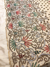 Load image into Gallery viewer, Vintage Off White Applique with Heavy Beaded stone work AP075