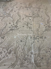 Load image into Gallery viewer, Enhancing Feather White Applique Designer Set With Heavy Stone Work AP080