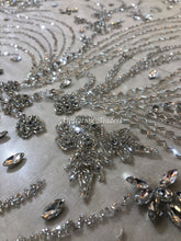 Load image into Gallery viewer, Enhancing Feather White Applique Designer Set With Heavy Stone Work AP080