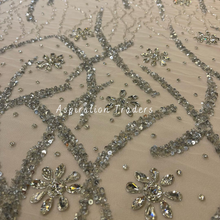 Load image into Gallery viewer, Neutral Beige Exquisite Beaded Work Designer Applique Set - AP091