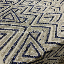 Load image into Gallery viewer, Iconic Off White Applique with Two Color French Beaded work Designer Set - AP093