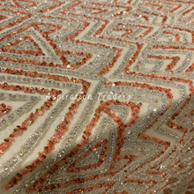 Load image into Gallery viewer, Iconic Off White Applique with Two Color French Beaded work Designer Set - AP093