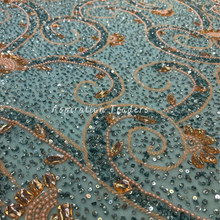 Load image into Gallery viewer, Nostalgic Black with Heavy Rhinestone & French Beaded Applique Designer Set - AP094