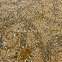 Load image into Gallery viewer, Nostalgic Black with Heavy Rhinestone & French Beaded Applique Designer Set - AP094