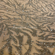 Load image into Gallery viewer, Piety Beige with Silver Sequined Work Designer Applique Set - AP095