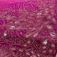 Load image into Gallery viewer, Ethereal Powder Blue with Heavy Rhinestone Pearl Work Designer Applique Set - AP096