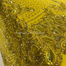 Load image into Gallery viewer, Ethereal Powder Blue with Heavy Rhinestone Pearl Work Designer Applique Set - AP096