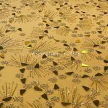 Load image into Gallery viewer, Regal Gold Applique with Handcrafted Classic Beaded & Mirror work Designer Set - AP098