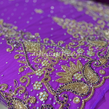Load image into Gallery viewer, Amethyst Violet with Gold Bling work Designer Applique Set - AP099