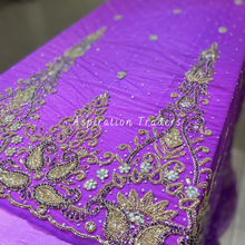 Load image into Gallery viewer, Amethyst Violet with Gold Bling work Designer Applique Set - AP099