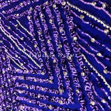 Load image into Gallery viewer, Soothing Purple with Bling & Silver Stone work Designer Applique Set - AP100