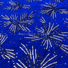 Load image into Gallery viewer, Showy Blue With Handcrafted Heavy Stone & French Beaded Applique Designer Set - AP101