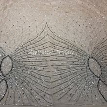 Load image into Gallery viewer, Rustic Beige Heavy Bling Beaded & Small Stone Work Applique Designer Set - AP103