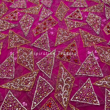 Load image into Gallery viewer, Trendy Pink Handcrafted Crystal Stone Beaded Sequence Work Applique Designer Set - AP105