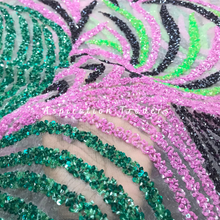 Load image into Gallery viewer, Unique Multi color French Beaded With Sequined Work Designer Applique Set - AP108