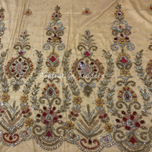Load image into Gallery viewer, Trendy Gold Applique With Multi Crystal Stone French Beaded Work Designer Set - AP110