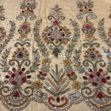 Load image into Gallery viewer, Trendy Gold Applique With Multi Crystal Stone French Beaded Work Designer Set - AP110