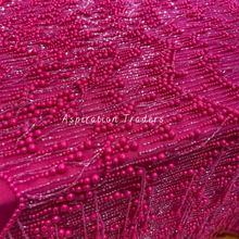 Load image into Gallery viewer, Stunning Pink Pearl & Bling Beaded Fringes Worked Designer Applique Set - AP113