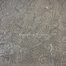 Load image into Gallery viewer, Snow White Hancrafted Small Roxy Stone Bling Beaded Designer Applique Set - AP115