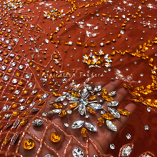 Load image into Gallery viewer, Bold Black Heavy Crystal Stone Beaded Designer Applique Set - AP117