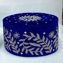 Load image into Gallery viewer, Royal blue ozo cap igbo cap wedding velvet hat Nigeria wedding - AWC007