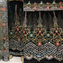 Load image into Gallery viewer, Exclusive Latest Designer Velvet Fabric Heavy Beaded VIP George Wrapper With Blouse- VG041