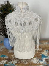 Load image into Gallery viewer, Luxurious White Fringes Beaded Poncho Cape - BDP003