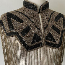 Load image into Gallery viewer, Beaded burlesque Firnges hand made poncho - BDP005