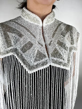 Load image into Gallery viewer, Beaded burlesque Firnges hand made poncho - BDP005
