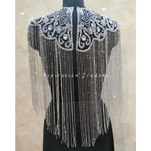 Load image into Gallery viewer, Stunning White beaded Ponchos cape with stonework - BDP009