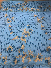 Load image into Gallery viewer, SKY BLUE Silk Taffeta Fabric African Wedding George wrapper Set - HB181