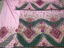 Load image into Gallery viewer, Baby Pink Heavy Beaded Designer Net Lace George wrapper Set - NLDG151