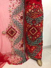 Load image into Gallery viewer, Baby Pink Heavy Beaded Designer Net Lace George wrapper Set - NLDG151