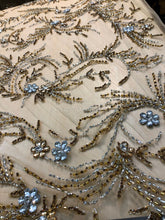 Load image into Gallery viewer, Magenta Crystal stone beaded Applique Design - AP055