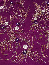 Load image into Gallery viewer, Magenta Crystal stone beaded Applique Design - AP055