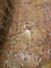 Load image into Gallery viewer, Exclusive Peach coloured Crystal stone Work Applique Design - AP054