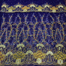 Load image into Gallery viewer, Magenta Heavy Beaded Designer Net Lace George wrapper Set - NLDG149