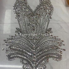 Load image into Gallery viewer, Breathtaking Silver Heavy Hand Crafted Exquisite French Beaded Bodice Designer Dress MDD04