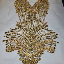 Load image into Gallery viewer, Breathtaking Silver Heavy Hand Crafted Exquisite French Beaded Bodice Designer Dress MDD04