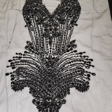 Load image into Gallery viewer, Breathtaking Silver Heavy Hand Crafted Exquisite French Beaded Bodice Designer Dress MDD04