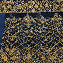 Load image into Gallery viewer, Gorgeous Navy Blue Net Lace Designer George with blouse - NLDG214