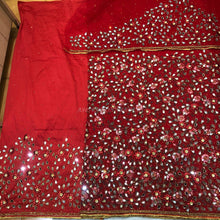 Load image into Gallery viewer, Nigerian wedding bridal wear Net Lace Designer George Wrapper Fabric with blouse - NLDG139