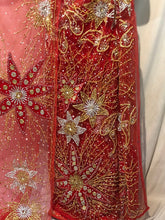 Load image into Gallery viewer, Nigerian Unique pattern heavy stone beaded Designer Net Lace George wrapper Set for IGBO Bride - NLDG144