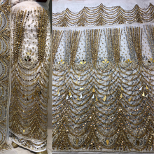 Load image into Gallery viewer, Exclusive Nigerian Unique Fringes Designer Net Lace George wrapper Set for IGBO Bride - NLDG145